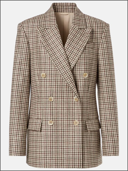 Checked Virgin Wool Blazer