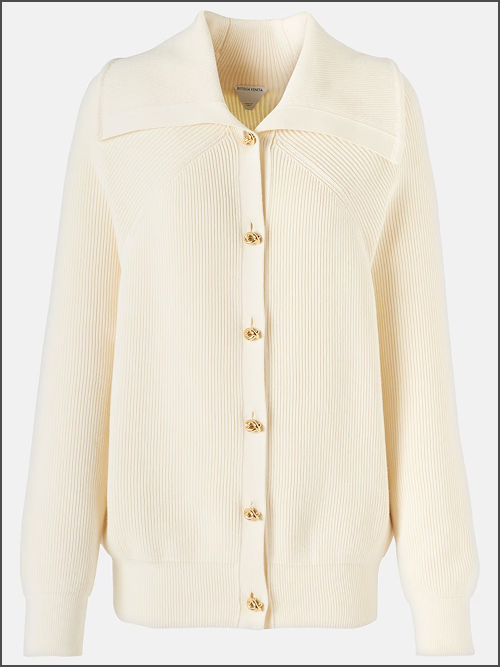 Knot Ribbed-Knit Cotton Cardigan