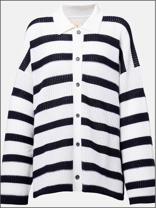 Striped Cashmere Cardigan