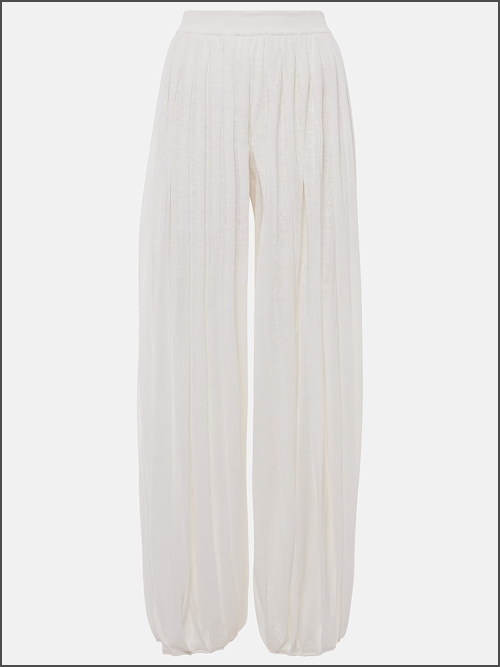 Mid-Rise Silk Straight Pants