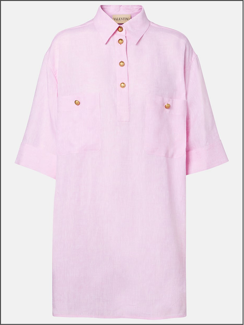 Oversized Linen Polo Shirt